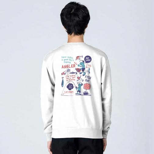 【トレーナー】【釣りざんまい】釣りに行きませんか?_レトロ 8.4oz Cotton:100%