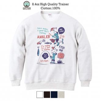 【トレーナー】【釣りざんまい】釣りに行きませんか?_レトロ 8.4oz Cotton:100%