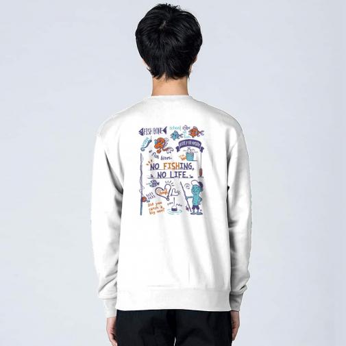 【トレーナー】【釣りざんまい】釣りが好きなんです_レトロ 8.4oz Cotton:100%