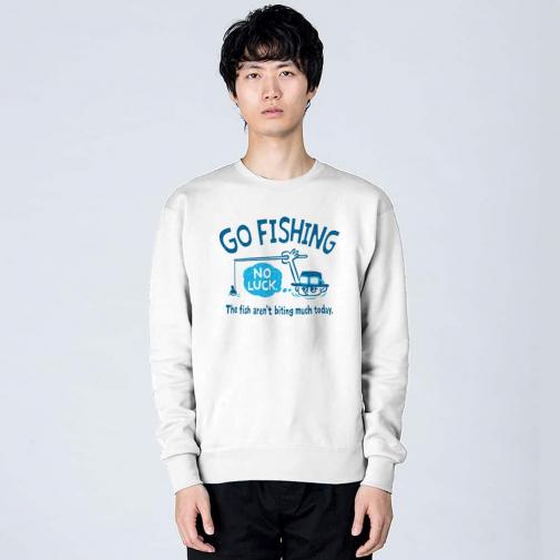 【トレーナー】【釣りざんまい】ユニークな釣りするアングラー_ブルー 8.4oz Cotton:100%