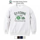 【トレーナー】【釣りざんまい】ユニークな釣りするアングラー_グリーン 8.4oz Cotton:100%