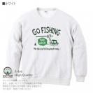 【トレーナー】【釣りざんまい】ユニークな釣りするアングラー_グリーン 8.4oz Cotton:100%