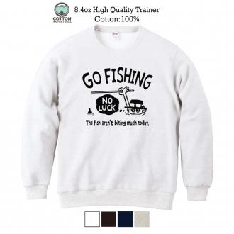 【トレーナー】【釣りざんまい】ユニークな釣りするアングラー_ブラック 8.4oz Cotton:100%