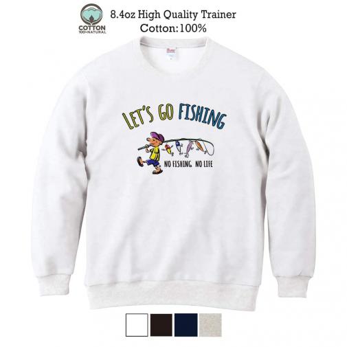【トレーナー】【釣りざんまい】レッツゴーフィッシング ルアーと少年_カラフル 8.4oz Cotton:100%