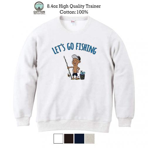 【トレーナー】【釣りざんまい】レッツゴーフィッシング アングラー_カラフル 8.4oz Cotton:100%
