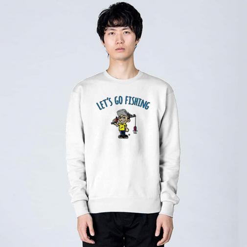 【トレーナー】【釣りざんまい】レッツゴーフィッシング 釣り好き少年_カラフル 8.4oz Cotton:100%