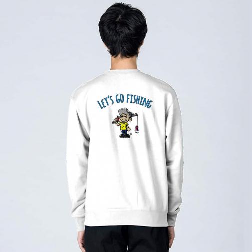 【トレーナー】【釣りざんまい】レッツゴーフィッシング 釣り好き少年_カラフル 8.4oz Cotton:100%