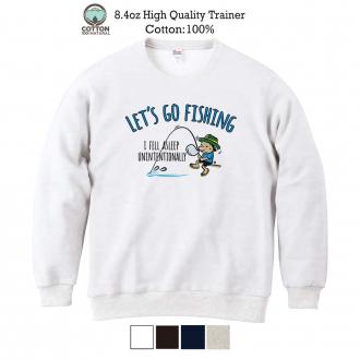 【トレーナー】【釣りざんまい】レッツゴーフィッシング ウトウトアングラー_カラフル 8.4oz Cotton:100%