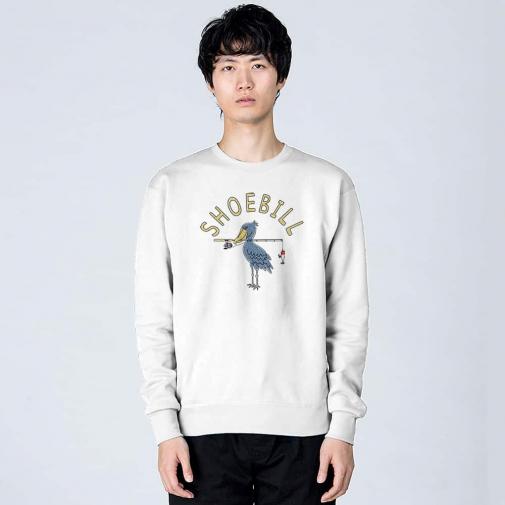 【トレーナー】【釣りざんまい】釣りするハシビロコウ  8.4oz Cotton:100%