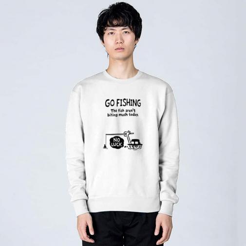 【トレーナー】【釣りざんまい】ユニークな釣り_ブラック  8.4oz Cotton:100%