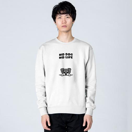 【トレーナー】何か気になるミニチュアシュナウザー_ソルト＆ペッパー(wakat) 8.4oz Cotton:100%