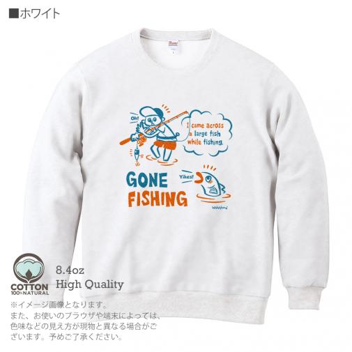 【トレーナー】【釣りざんまい】釣り人と魚の遭遇_NB  8.4oz Cotton:100%