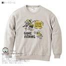 【トレーナー】【釣りざんまい】釣り人と魚の遭遇_DG  8.4oz Cotton:100%