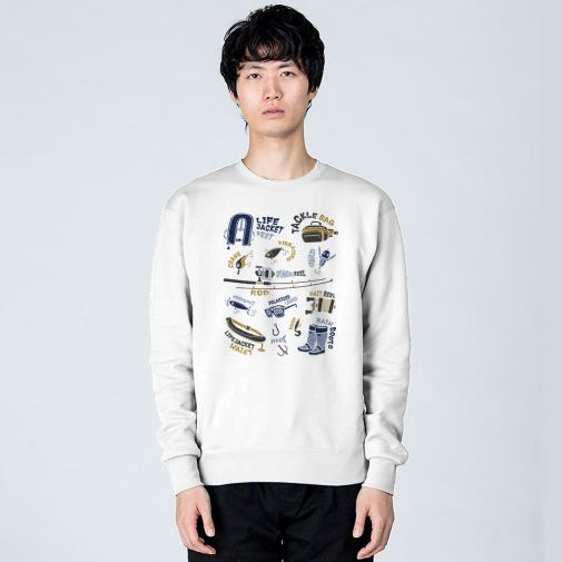 【トレーナー】【釣りざんまい】PACK LIGHT, GO FISH.  8.4oz Cotton:100%