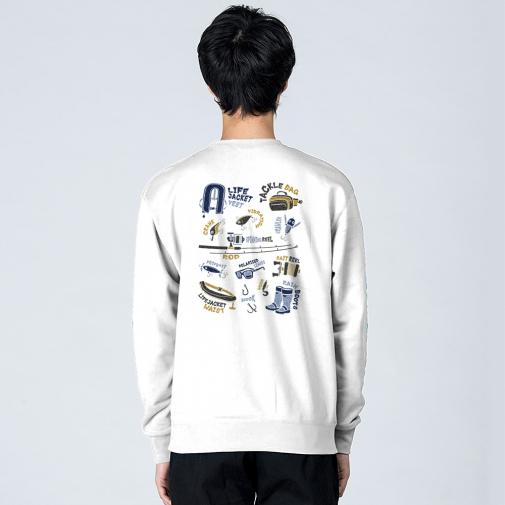 【トレーナー】【釣りざんまい】PACK LIGHT, GO FISH.  8.4oz Cotton:100%